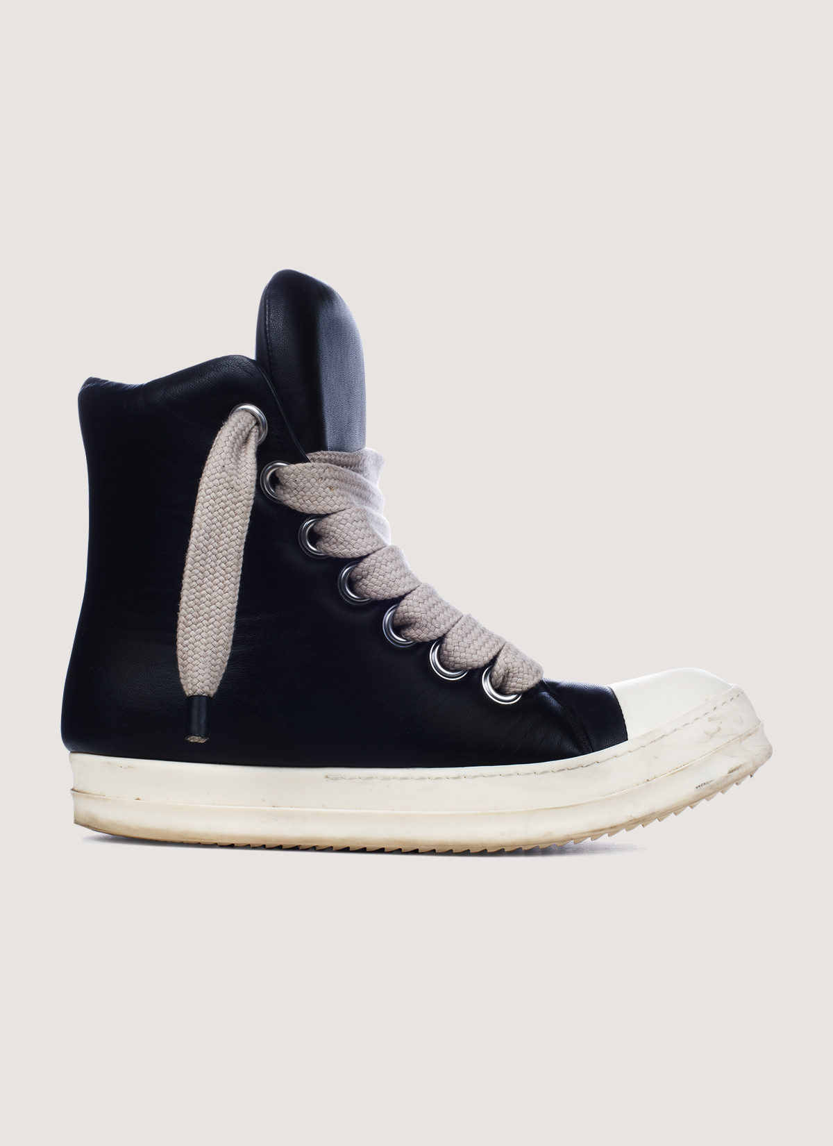 Rick Owens Jumbo Lace Padded Ramones Black (Pre-Owned)