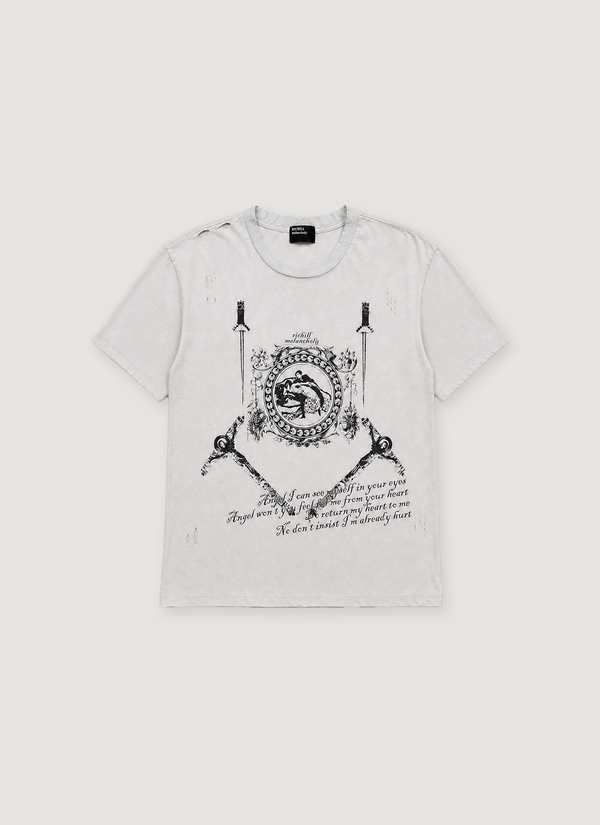 RIchill Melancholy Dagger Frame Distressed Tee Off White Dagger Frame Distressed Tee Off White - Authenticated T-shirts | Pieces Los Angeles