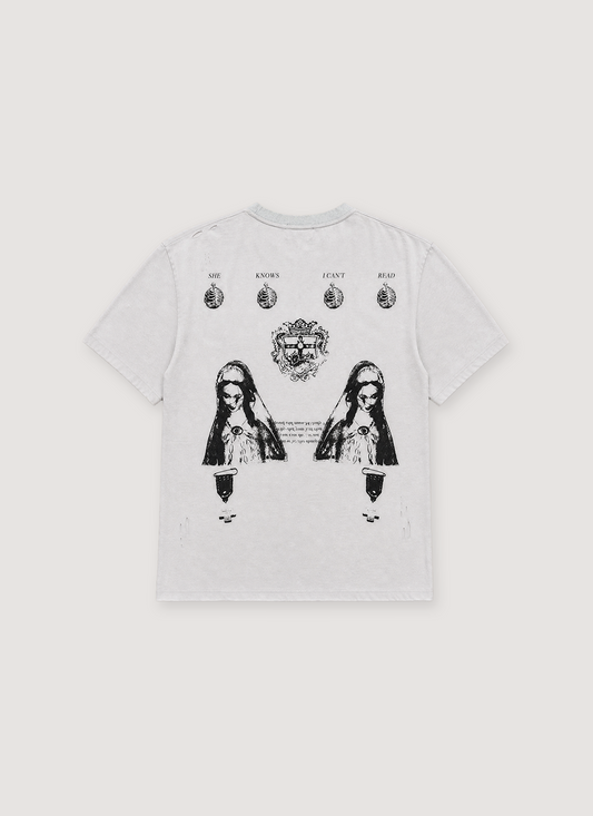 Richill Melancholy Dagger Frame Distressed Tee Off White