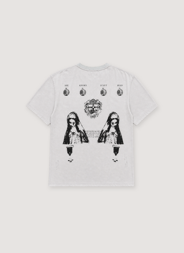 Richill Melancholy Dagger Frame Distressed Tee Off White alternate view - Shop at Pieces Los Angeles