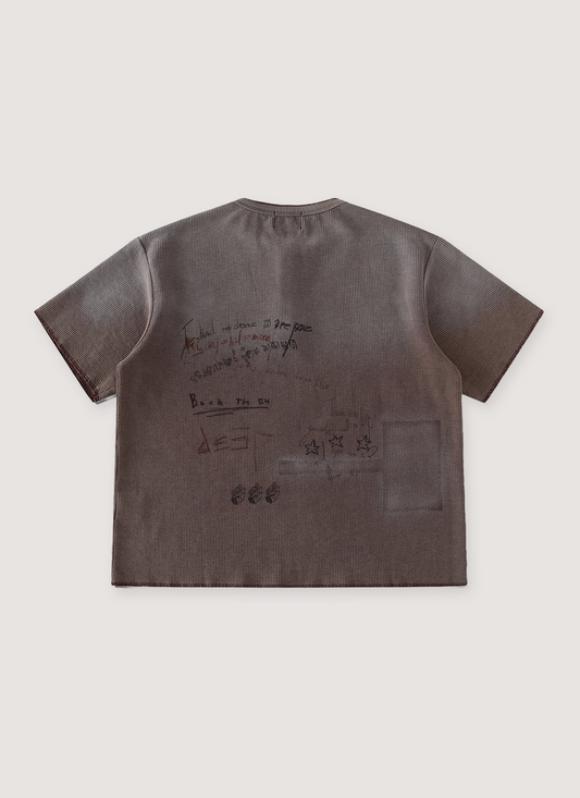 Richill Melancholy Fade Portrait Waffle Henley Light Burgundy