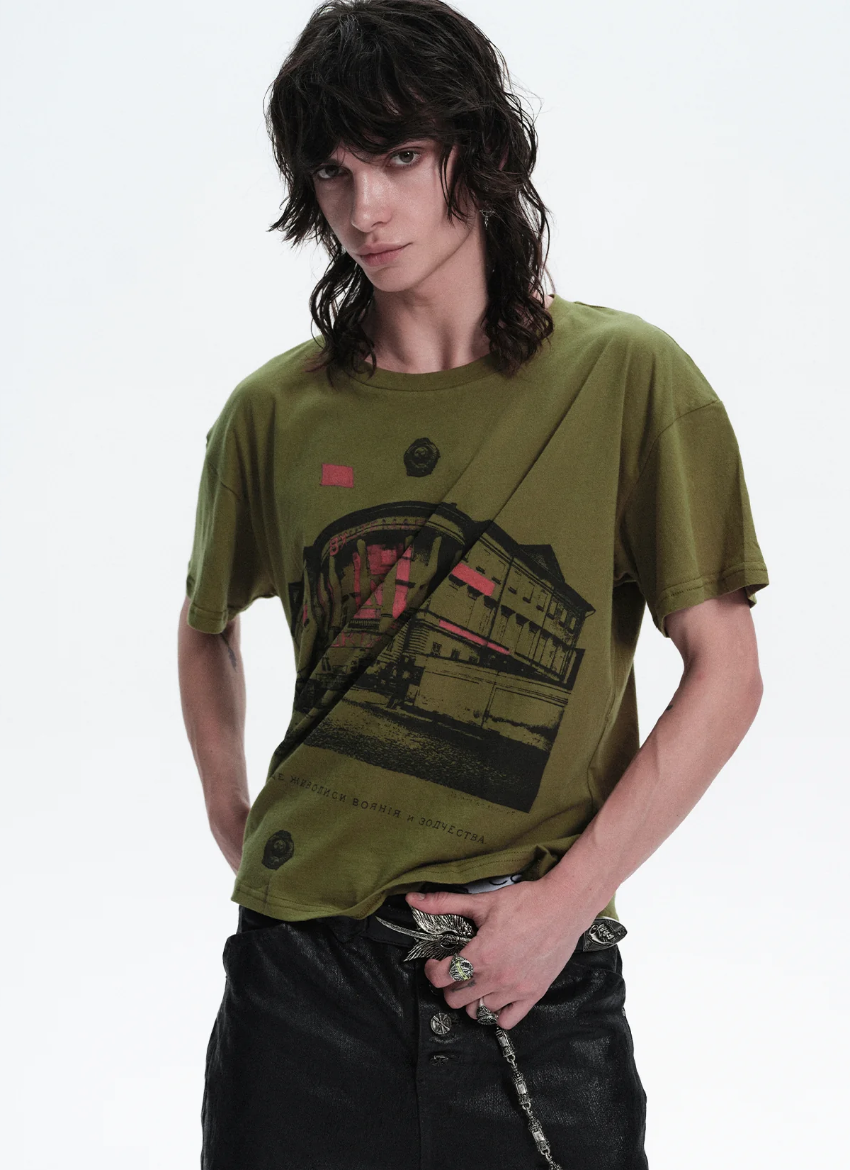 Richill Melancholy Moscow Art School Tee Military Green Richill Melancholy Moscow Art School Tee Military Green - Image 3 | Authenticated at Pieces Los Angeles