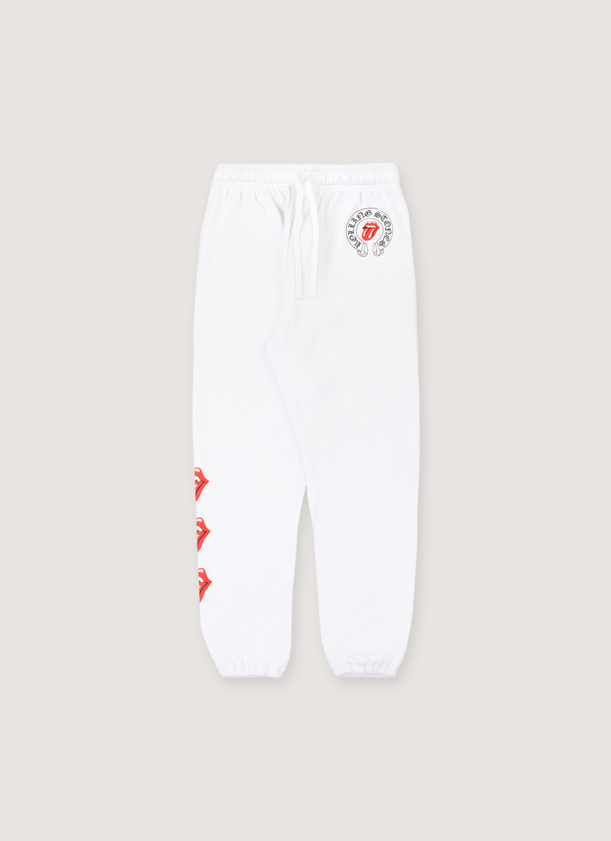 Chrome Hearts Rolling Stones Horseshoe Sweatpants White Red