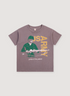 Pieces Rose Garden Tee Shirt Vintage Brown Stone with graphic of green soldier with yellow text, front view