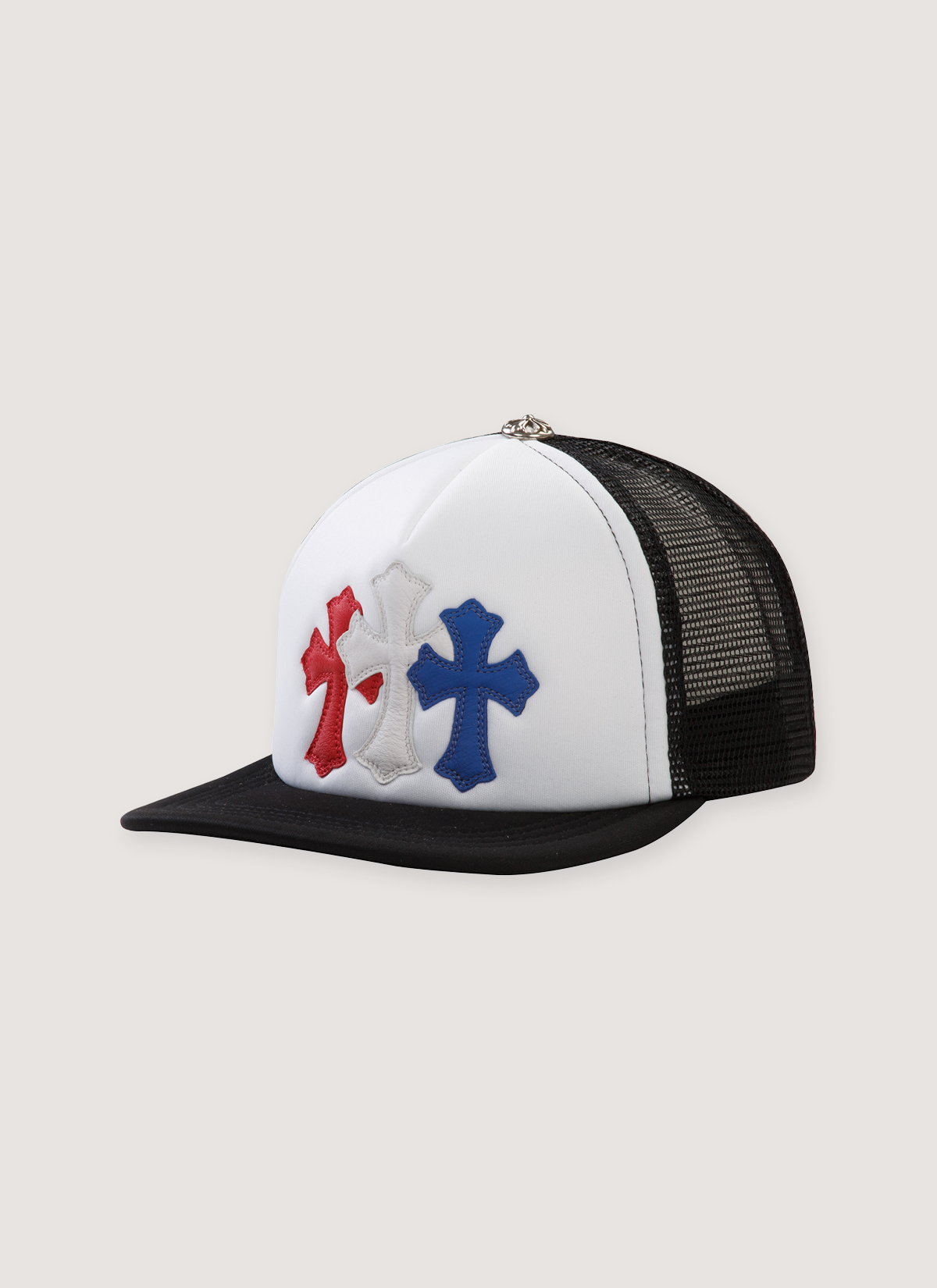 Chrome Hearts 4th of July Cross Trucker Hat Black White