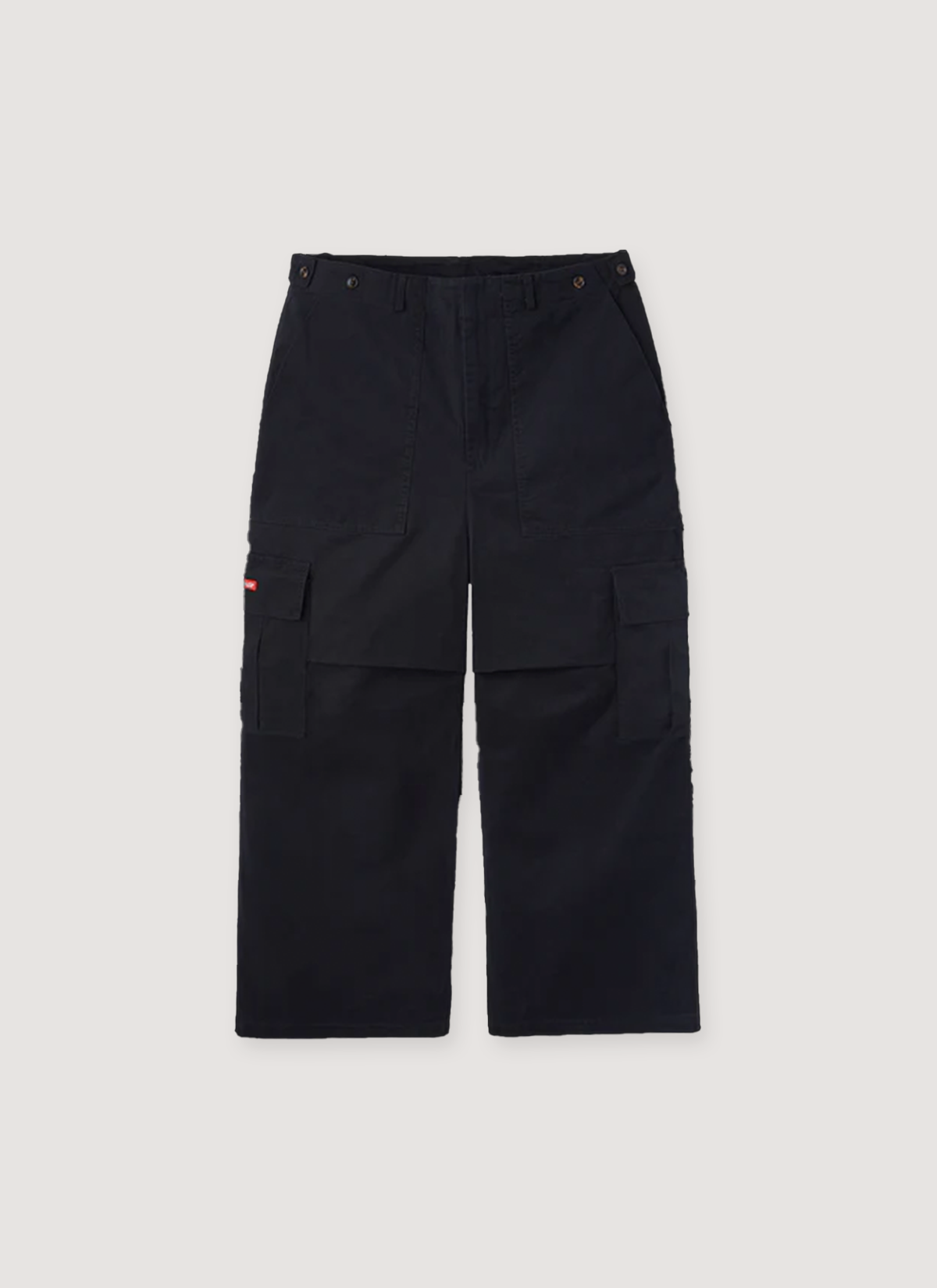 GV Gallery Samurai Cargos Pants Black with big pockets, front view