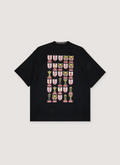 Supreme Jacquard Soccer Jersey tee shirt Black, with logos all on the back, back view Supreme Jacquard Soccer Jersey Black - Image 2 | Authenticated at Pieces Los Angeles