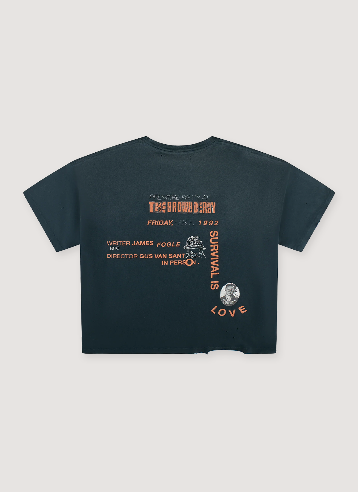 Paly Hollywood Satan's Sandbox Tee shirt Vintage Black distressed with orange text, back view Paly Hollywood Satan's Sandbox Tee Vintage Black - Image 2 | Authenticated at Pieces Los Angeles