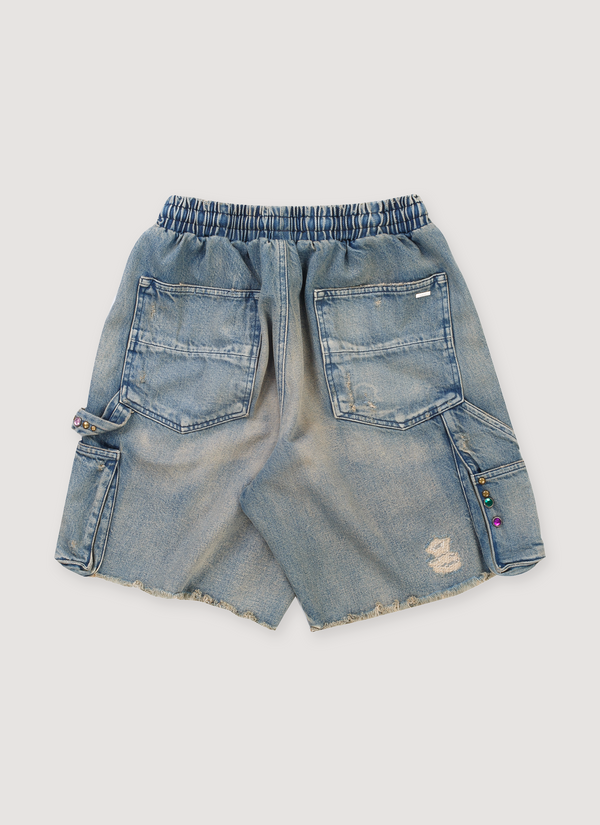 Amiri Satoshi Nakamoto Carpenter Denim Shorts Dirty Indigo (Pre-Owned) alternate view - Shop at Pieces Los Angeles