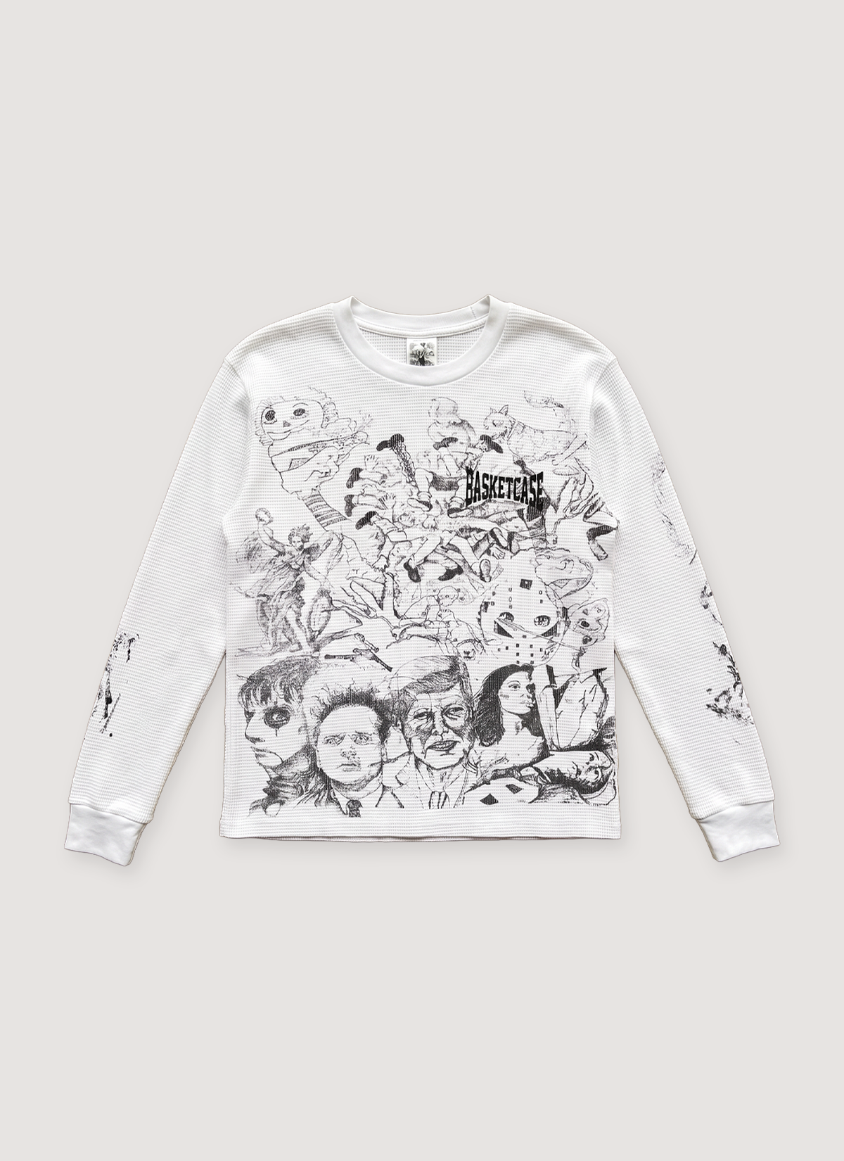 Basketcase Gallery Scribble Thermal Longsleeve White