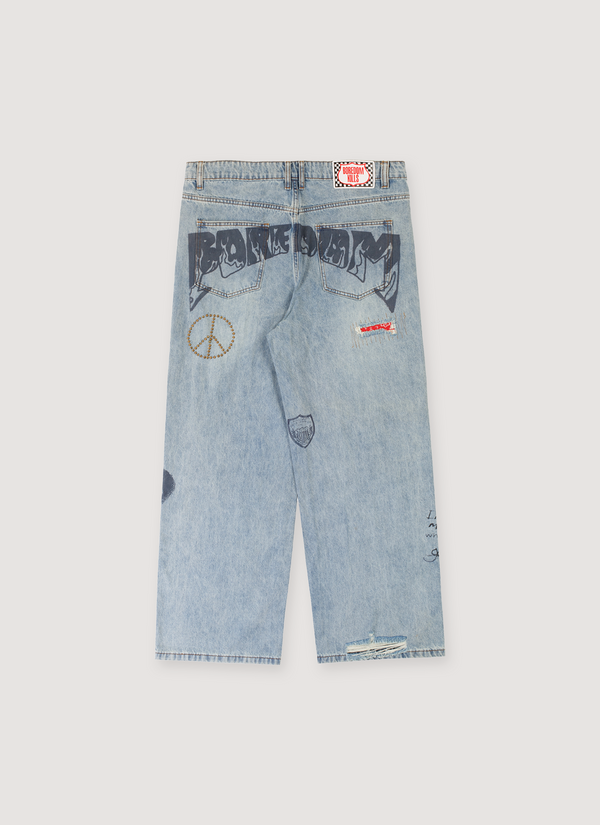 Boredom Kills Scribble Denim Indigo alternate view - Shop at Pieces Los Angeles