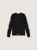 Chrome Hearts Scroll Thermal Black waffle thermal, ribbed cuff and hem, printed logos, back view Chrome Hearts Scroll Thermal Black - Image 2 | Authenticated at Pieces Los Angeles