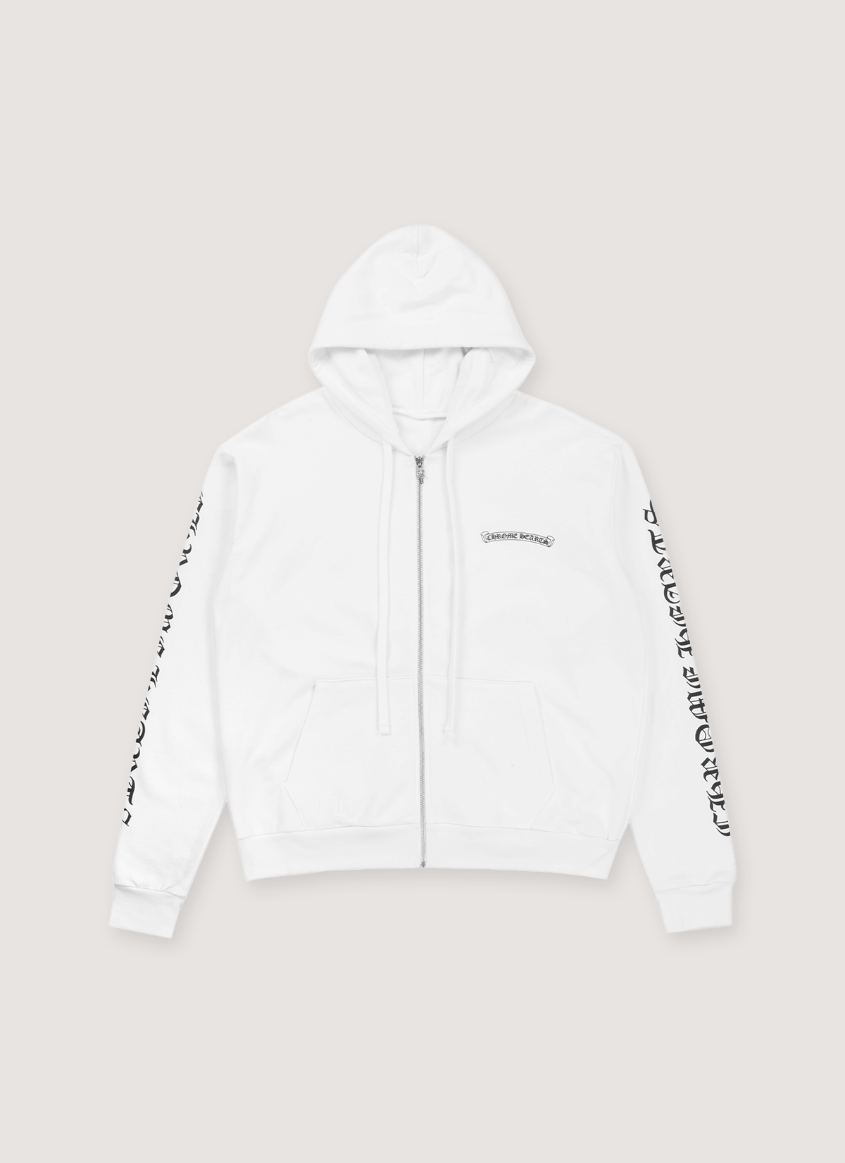 Chrome Hearts Scroll Zip Up Sweatshirt White Chrome Hearts Scroll Zip Up Sweatshirt White - Image 1 | Authenticated at Pieces Los Angeles