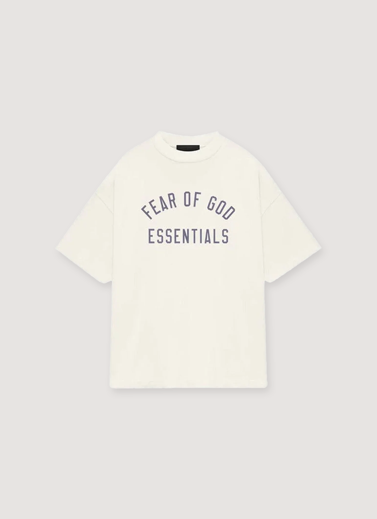Essentials Fear of God Jersey Crewneck Tee Shirt Shell with printed logo, rib knit collar, rubberized logo, cotton jersey, front view