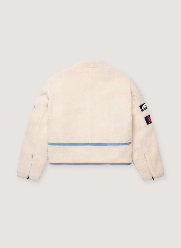 Sp5der Worldwide Sherpa Hunter Moto Jacket Cream alternate view - Shop at Pieces Los Angeles