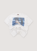 Saint Michael Evangelion Shinji Tee Shirt Vintage White (Pre-Owned), vintage wash, printed and faded logos, distressed detailings, front view Saint Michael Evangelion Shinji Tee Vintage White (Pre-Owned) - Image 1 | Authenticated at Pieces Los Angeles