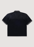 Boredom Kills BK Cuban collared Shirt Black washed back view Boredom Kills BK Cuban Shirt Black - Image 2 | Authenticated at Pieces Los Angeles