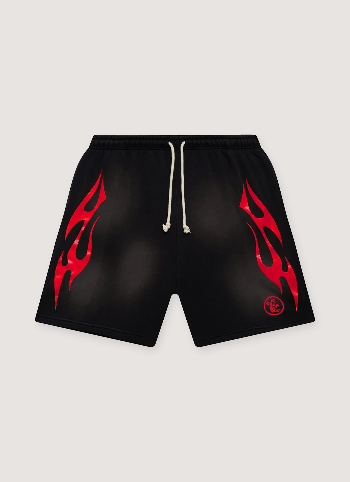 Hellstar Flame Shorts Black Red
