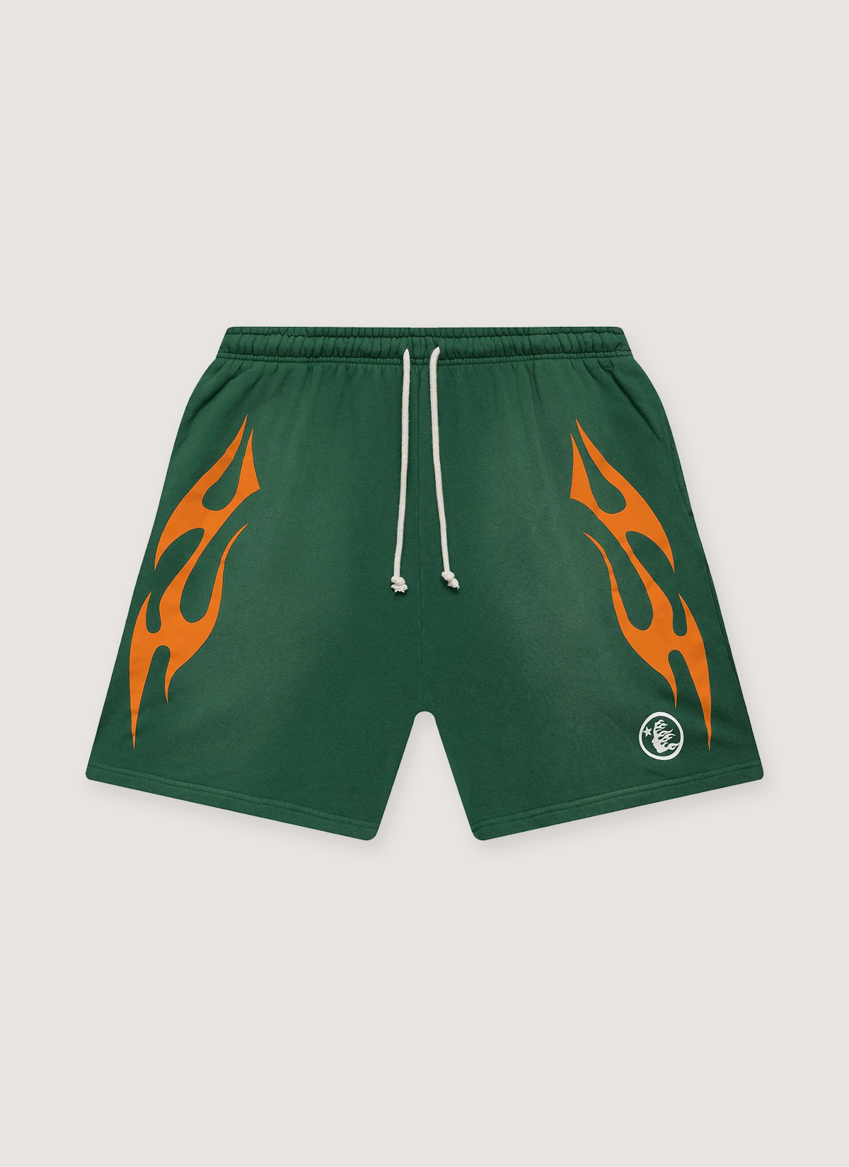 Hellstar Flame Shorts Green Orange