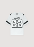 Amiri 22 Skater Tee white jersey style tee front side with the number 22 Amiri 22 Skater Tee White - Image 1 | Authenticated at Pieces Los Angeles