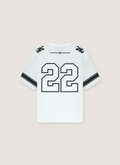 Amiri 22 Skater Tee white jersey style tee back side with the number 22 Amiri 22 Skater Tee White - Image 2 | Authenticated at Pieces Los Angeles