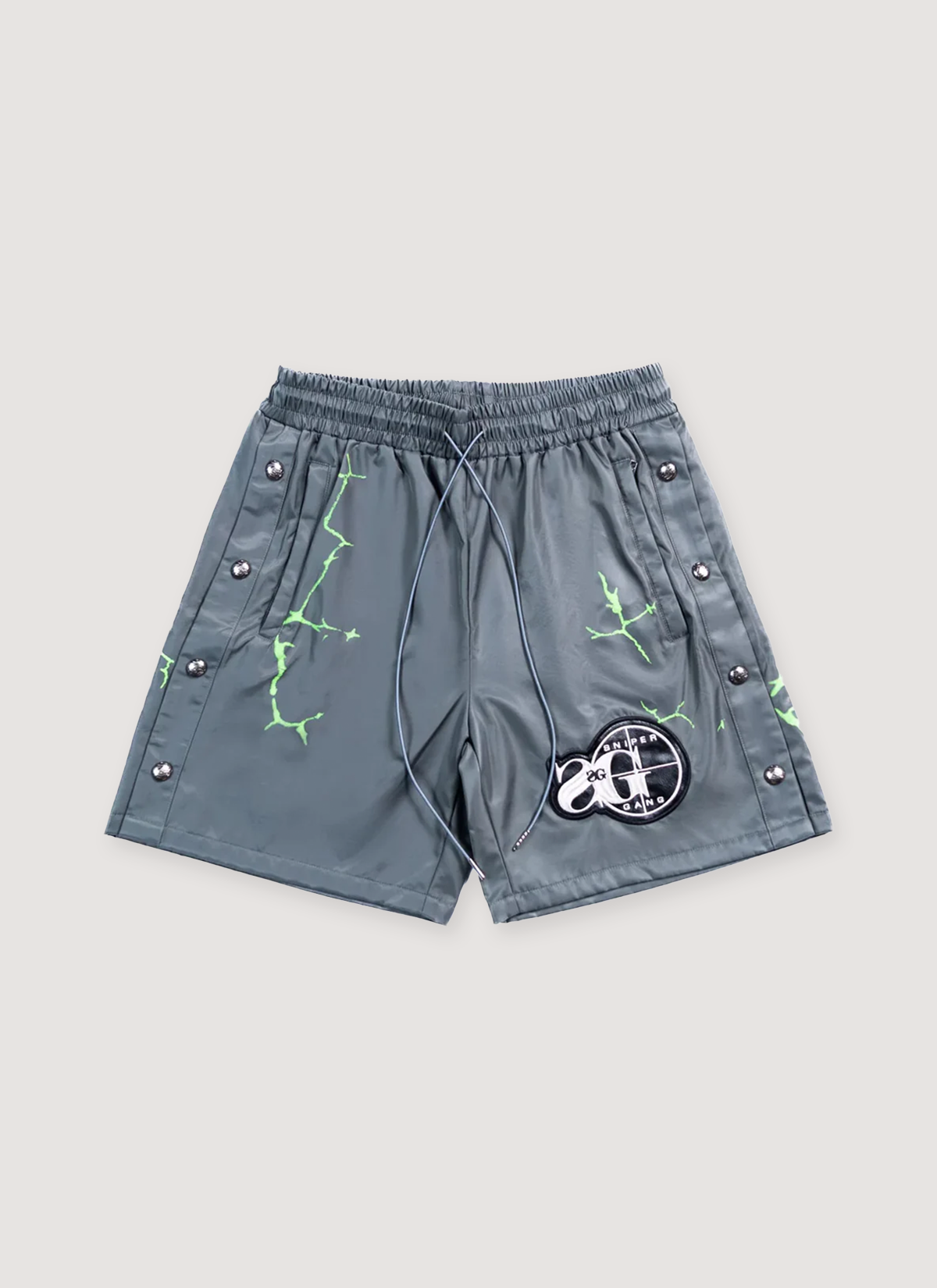 Triple Sevens 7Sniper Nylon Button Shorts Grey Triple Sevens 7Sniper Nylon Button Shorts Grey - Image 1 | Authenticated at Pieces Los Angeles