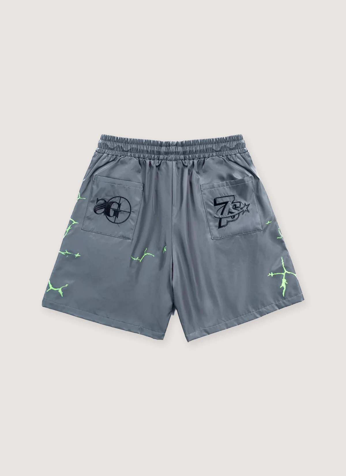 Triple Sevens 7Sniper Nylon Button Shorts Grey Triple Sevens 7Sniper Nylon Button Shorts Grey - Image 2 | Authenticated at Pieces Los Angeles