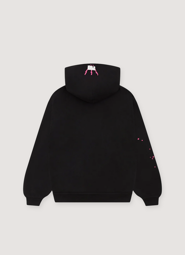 Sp5der Worldwide Angel Number Sweatshirt Black Pink alternate view - Shop at Pieces Los Angeles