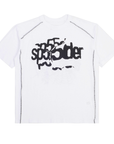 Sp5der Worldwide Contrast Stitch Slub Tee White