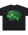 Sp5der Worldwide Contrast Stitch Slub Tee Black Green