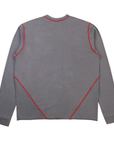 Sp5der Worldwide Contrast Stitching Longsleeve Grey Red