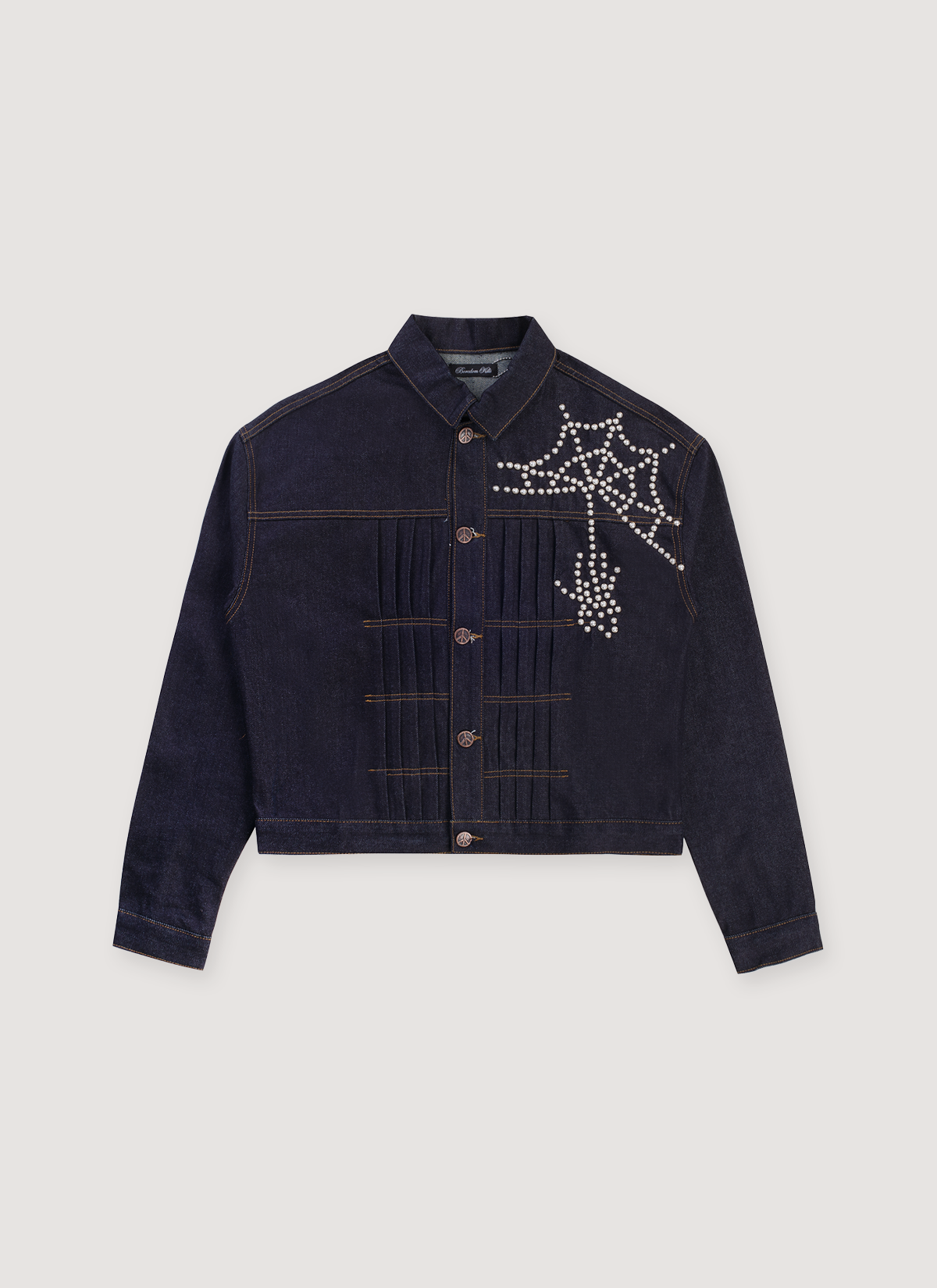 Boredom Kills Spider Denim Jacket Raw Indigo