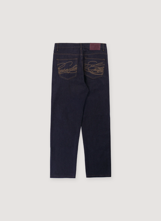 Boredom Kills Spider Denim Jeans Raw Indigo