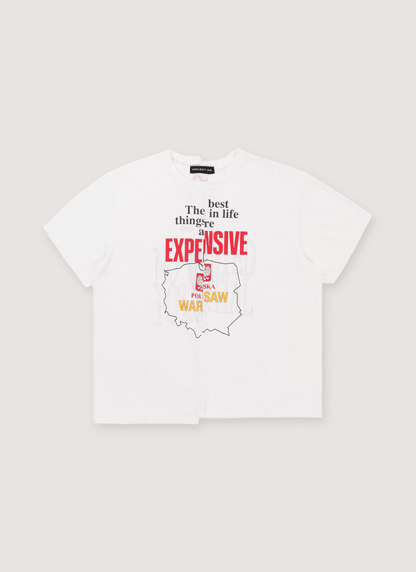 Project G/R Tight Fit Split Tee White Tight Fit Split Tee White - Authenticated T-shirts | Pieces Los Angeles