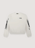 Hellstar Sports Crewneck White with black designs on sleeves and logo, front view