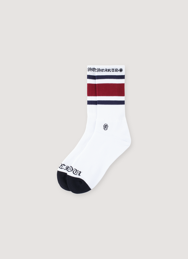 Chrome Hearts Sport Sock White Socks, Jacquard knit, embroidered dagger design, black details, red stripe Sport Sock White - Authenticated Socks | Pieces Los Angeles