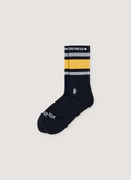 Chrome Hearts Sport Sock Black Socks, Jacquard knit, embroidered dagger design, white details, yellow stripe Chrome Hearts Sport Sock Black - Image 3 | Authenticated at Pieces Los Angeles