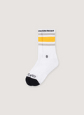 Chrome Hearts Sport Sock White Socks, Jacquard knit, embroidered dagger design, grey and black details and yellow stripe Chrome Hearts Sport Sock White - Image 3 | Authenticated at Pieces Los Angeles