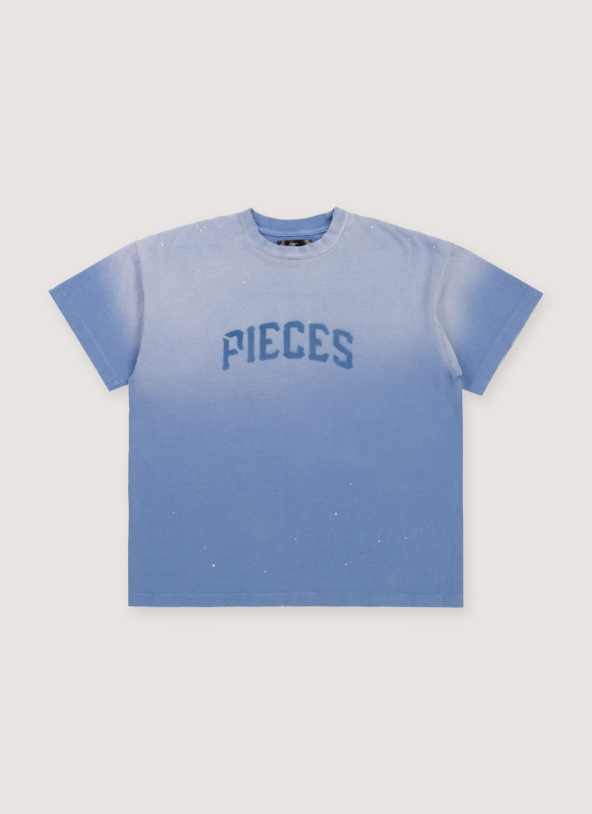 Pieces Stencil Tee Washed Pacific Blue