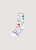 Chrome Hearts White Stencil Socks woven all over colorful logos, woven Chrome Hearts text ribbing Chrome Hearts Stencil Socks - Image 1 | Authenticated at Pieces Los Angeles