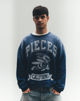 Pieces Behavioral Crewneck Sweater Vintage Navy