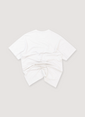Raf Simons Stray Souls Poem Tee Shirt White (Pre-Owned) with printed poem graphic, thin ribbed neck, back view Raf Simons Stray Souls Poem Tee White (Pre-Owned) - Image 2 | Authenticated at Pieces Los Angeles