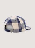 Pieces Street Hat Cream Navy Plaid, back view Pieces Street Hat Cream Navy Plaid - Image 2 | Authenticated at Pieces Los Angeles