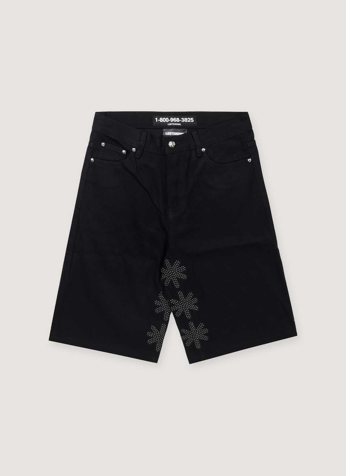 Lost SHDWS Studded Denim Short Black Black