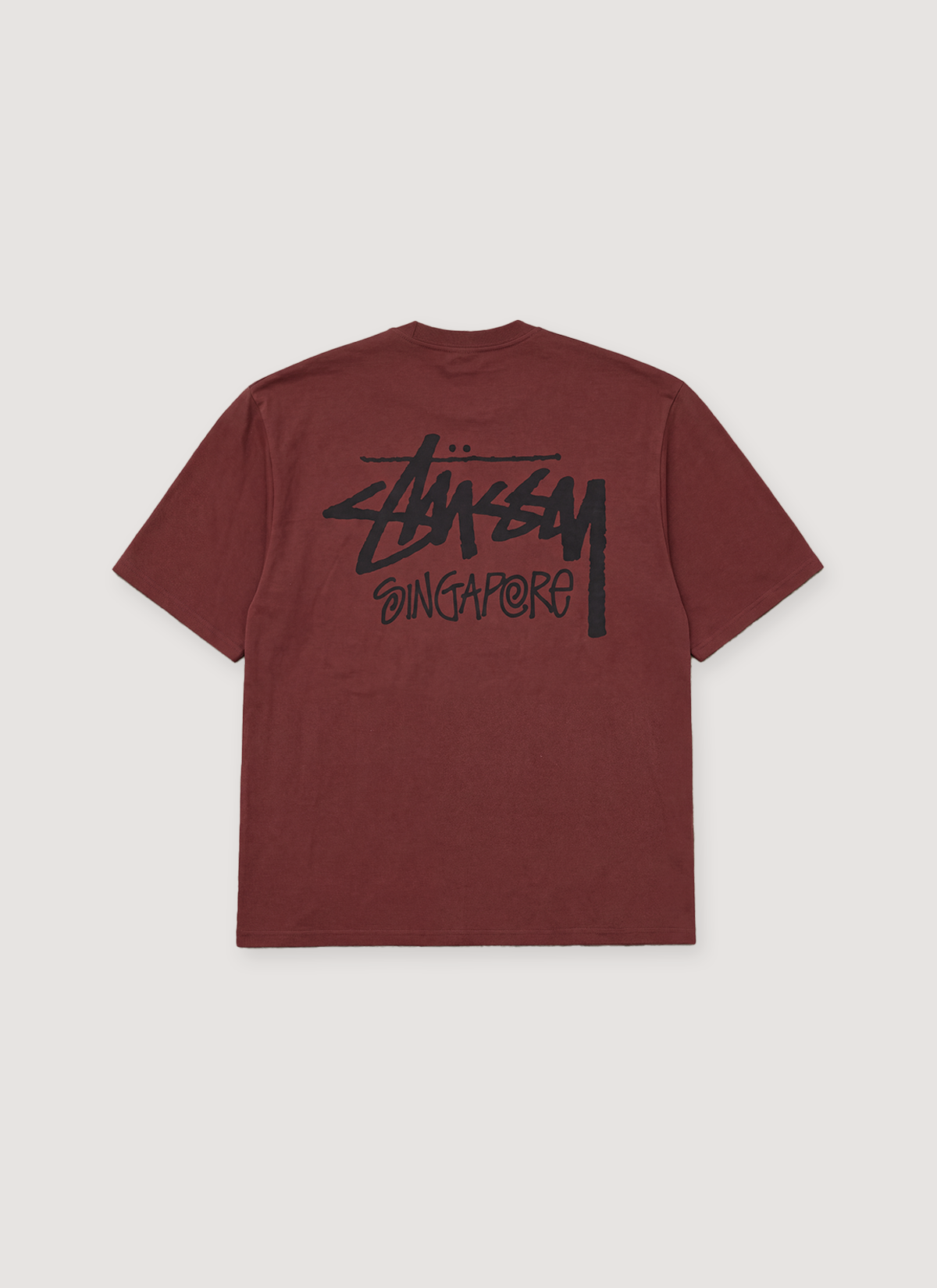 Stussy Singapore Pigment Dye Tee Oxblood Stussy Singapore Pigment Dye Tee Oxblood - Image 2 | Authenticated at Pieces Los Angeles