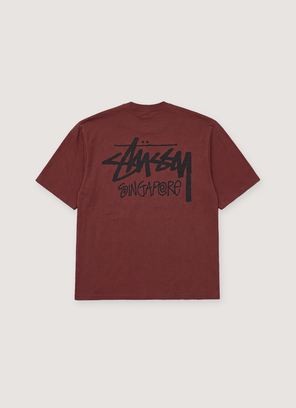 Stussy Singapore Pigment Dye Tee Oxblood alternate view - Shop at Pieces Los Angeles