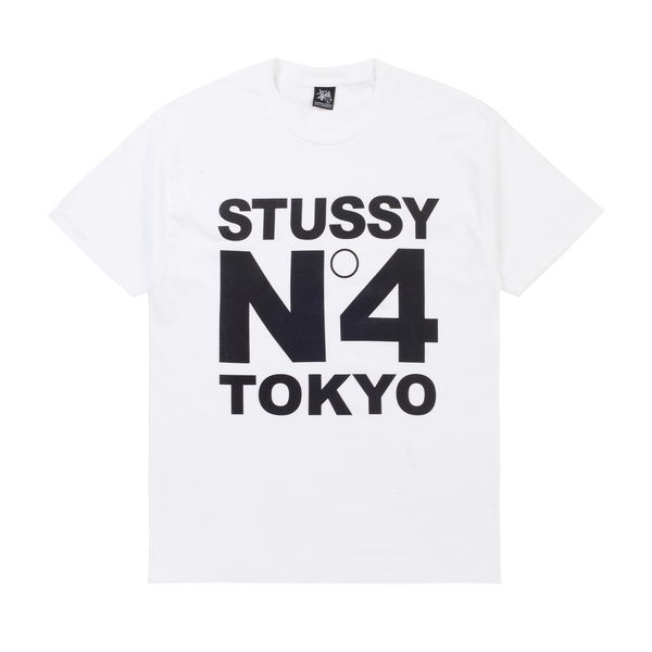 Stussy No. 4 Tokyo Tee White – PIECES Stussy No. 4 Tokyo Tee White – PIECES