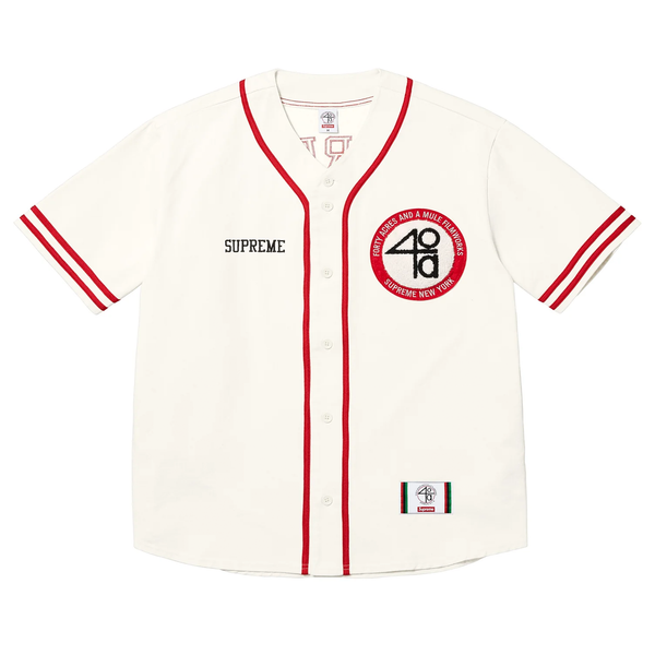 Supreme 40 Acres Twill Baseball Jersey Natural – PIECES