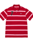 Supreme Cursive Polo Red Stripe – PIECES