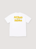 Supreme All Dogs Go To Heaven Tee shirt white colorway with yellow text back view Supreme All Dogs Go To Heaven Tee - Image 2 | Authenticated at Pieces Los Angeles